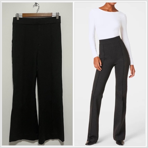 Spanx The Perfect Fit Spanxsmooth Ponte Flare Seam Pants Gray M - Picture 1 of 13